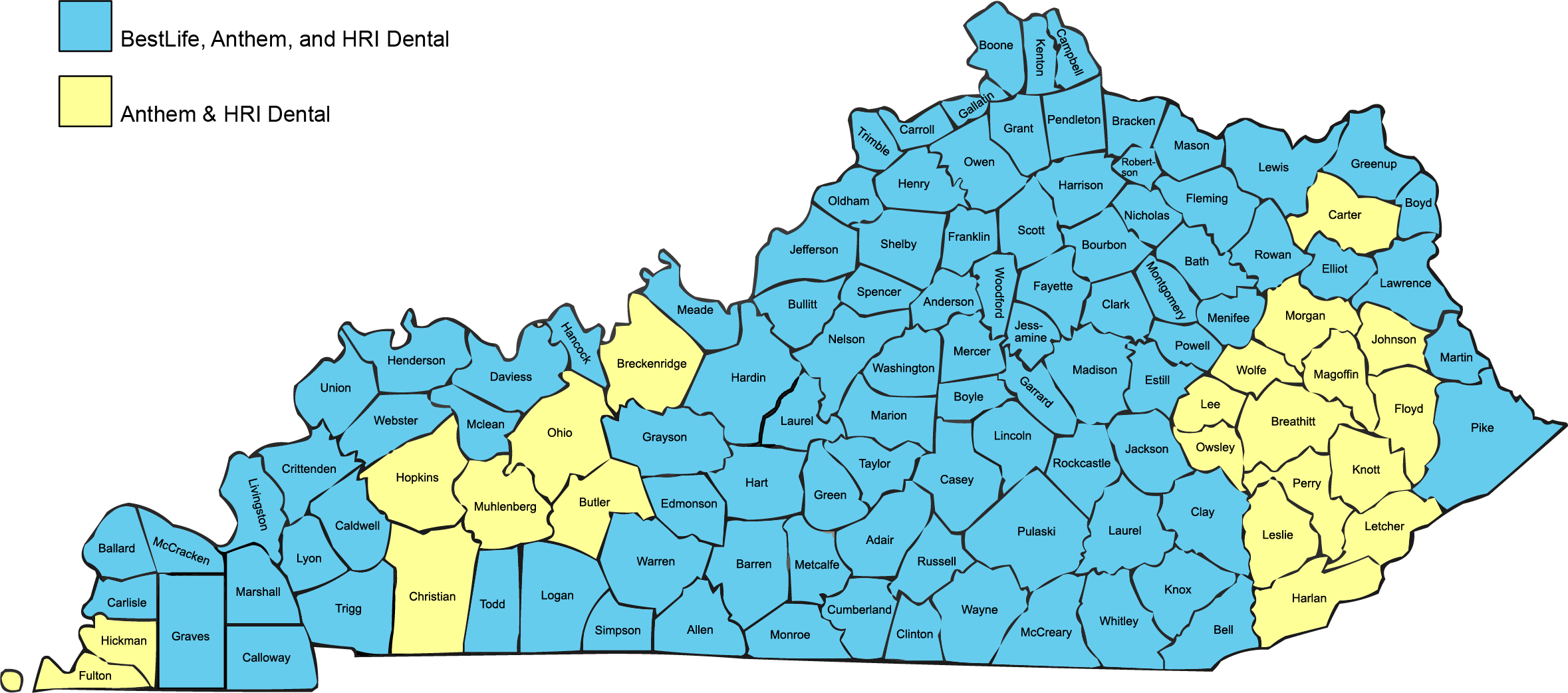 2026 Health Insurance Companies KHBE Ky Vector 2 Dental Map 